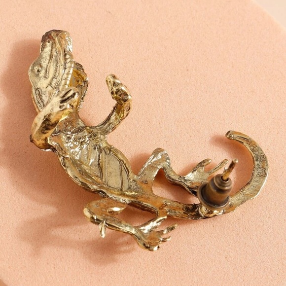 🦎 Awesome Single Lizard Iguana Chameleon Left Ear cuff 🦎 - Picture 2 of 12
